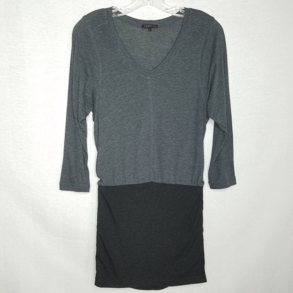 Theory Dress Color Block 3/4 Sleeve Zippered Sides